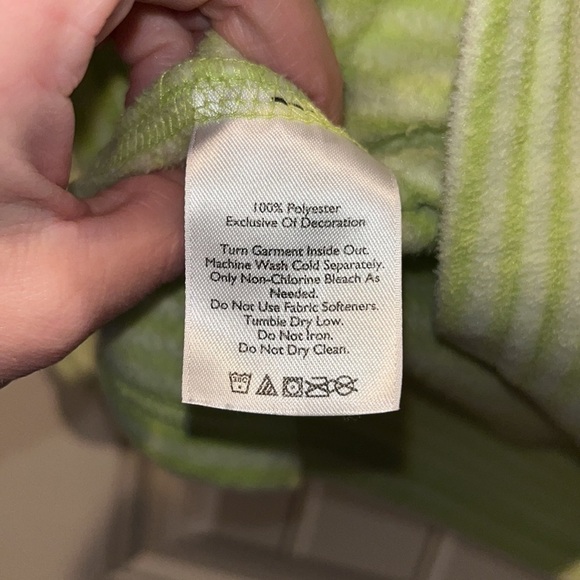 Lime Green/white Striped Eddie Bauer 1/4 Zip Lightweight Fleece jacket 2X - Picture 6 of 9